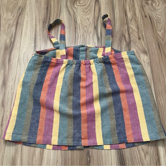 Rainbow Stripe Button-Front‎ Tank Top - Picture 3 of 10